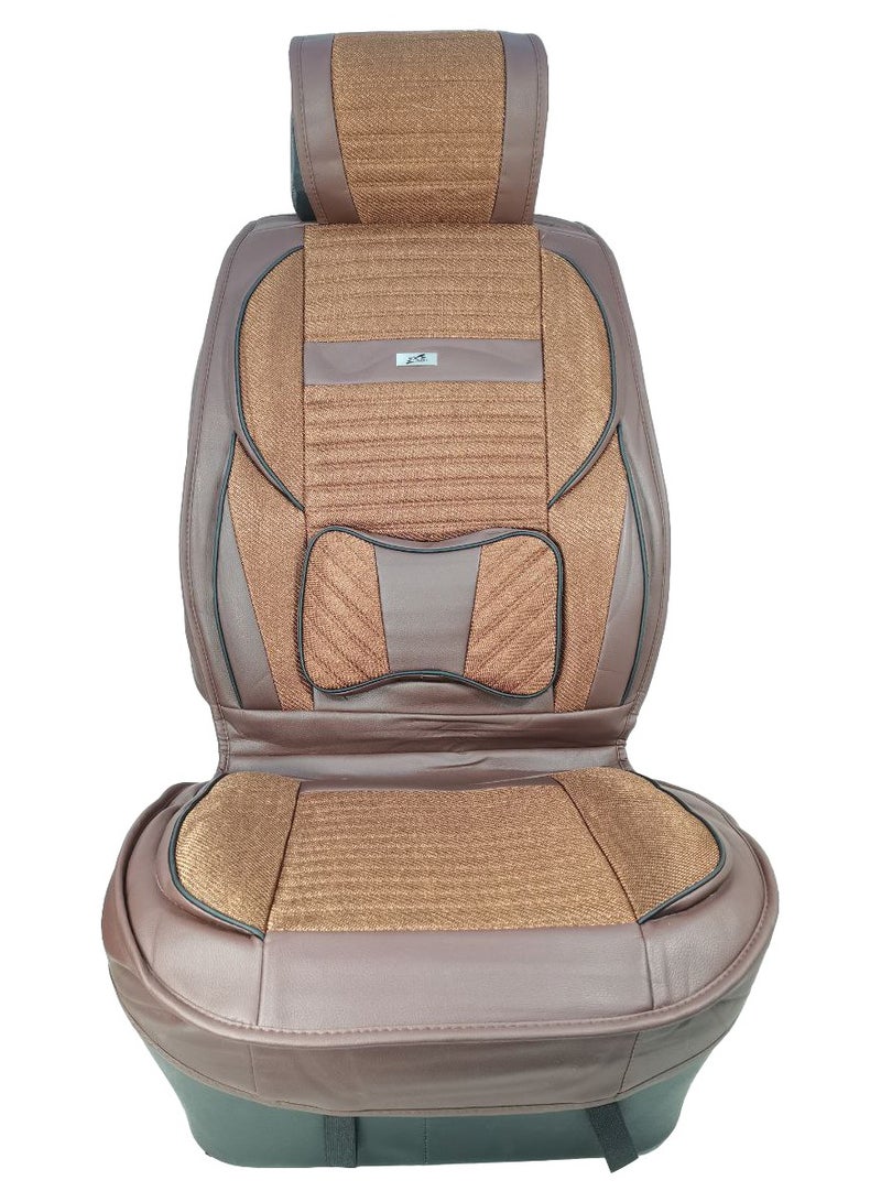 3XR 3XR Premium Leatherette  Car Front Seat Covers SANAFA Brown Car Seat Cover 2 PCS Set 4769 - Image 3