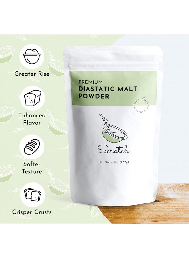 Scratch Scratch Diastatic Malt Powder for Baking - (2LB) Dried Barley Malt for Baking Bread - Bread Improver - Premium Baking Ingredients for Breads, Pizzas, Pretzels, Desserts, Shakes and More  - Image 1