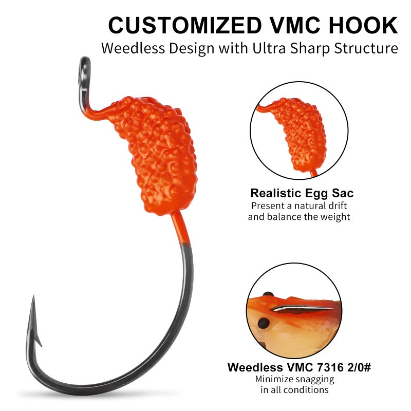 TRUSCEND Pre-Rigged Fishing Jigs, 1:50 Super Durable TPE Bass Fishing Lures, Well-Made Lifelike Soft Crayfish Swimbait, Weedless MarshSwamp Fishing Lure for Trout Crappie Walleye, Keep Separately! - Image 3