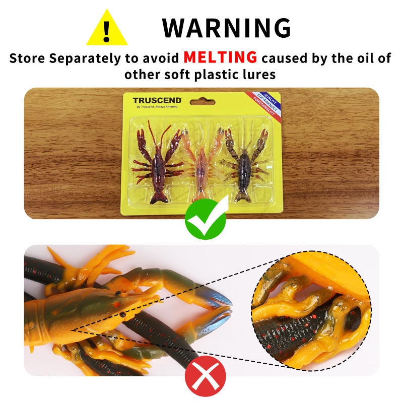 TRUSCEND Pre-Rigged Fishing Jigs, 1:50 Super Durable TPE Bass Fishing Lures, Well-Made Lifelike Soft Crayfish Swimbait, Weedless MarshSwamp Fishing Lure for Trout Crappie Walleye, Keep Separately! - Image 2