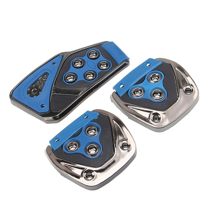 Oshotto 3 Pcs Non-Slip Manual CS-375 Car Pedals kit Pad Covers Set Compatible with Maruti Suzuki 800 (Blue) - Image 5