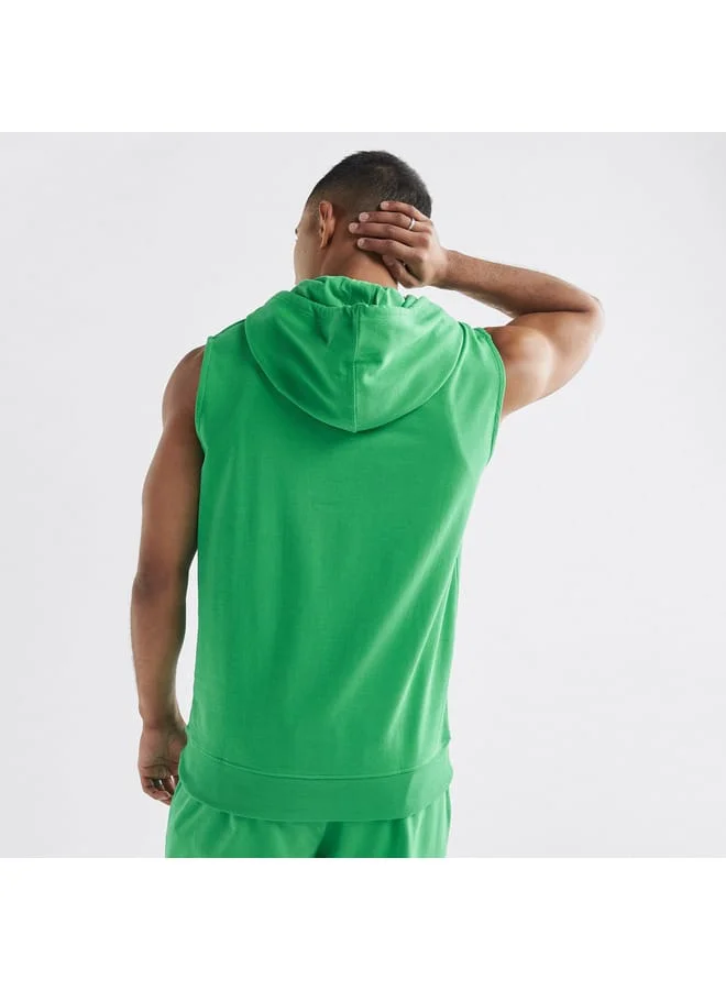 Splash FAV Slogan Print Sleeveless Hoodie