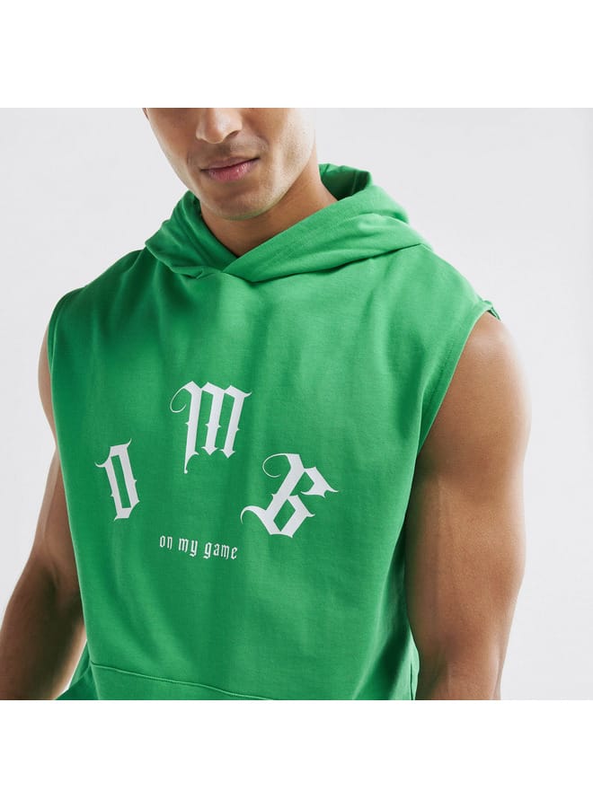 Splash FAV Slogan Print Sleeveless Hoodie  - Image 4