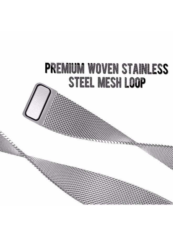Stainless Steel Mesh Loop Replacement Wrist Band strap For Apple Watch Series 5/6/7 38/40/41mm Silver - Image 4