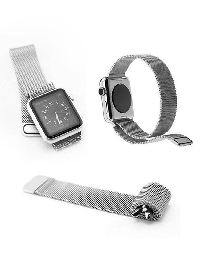 Stainless Steel Mesh Loop Replacement Wrist Band strap For Apple Watch Series 5/6/7 38/40/41mm Silver - Image 3