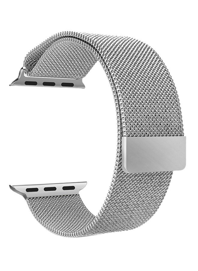 Stainless Steel Mesh Loop Replacement Wrist Band strap For Apple Watch Series 5/6/7 38/40/41mm Silver - Image 2
