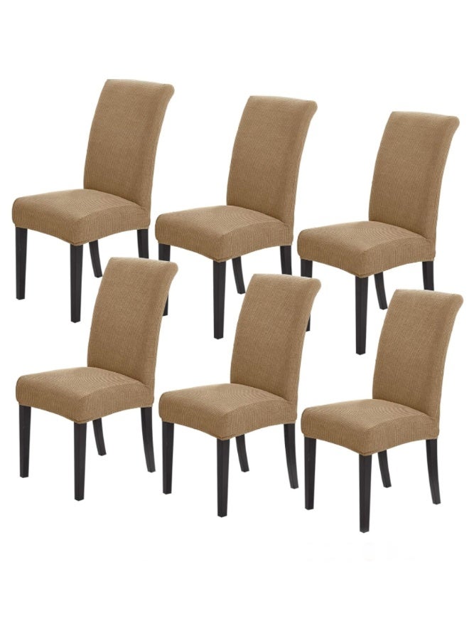 أغطية كراسي الطعام، طقم من 6 قطع، أغطية كراسي سباندكس قابلة للإزالة، أغطية مقاعد كراسي المطبخ قابلة للتمدد، مناسبة لغرفة الطعام والفنادق والمناسبات (yt-4) - Image 1