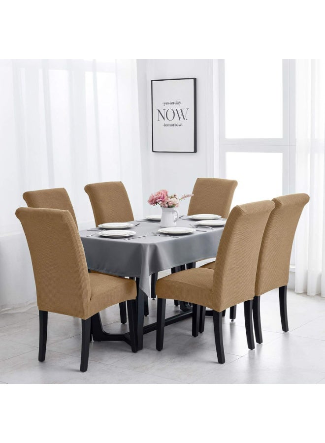 أغطية كراسي الطعام، طقم من 6 قطع، أغطية كراسي سباندكس قابلة للإزالة، أغطية مقاعد كراسي المطبخ قابلة للتمدد، مناسبة لغرفة الطعام والفنادق والمناسبات (yt-4) - Image 2