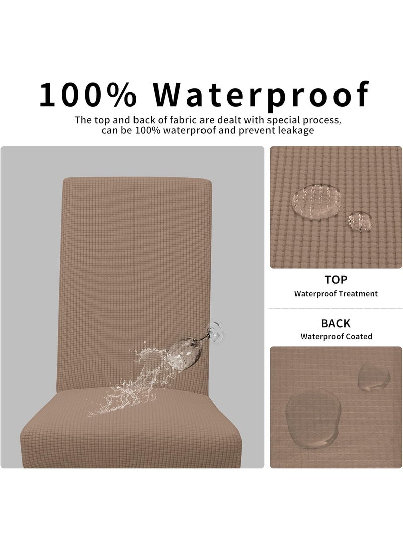 أغطية كراسي الطعام، طقم من 6 قطع، أغطية كراسي سباندكس قابلة للإزالة، أغطية مقاعد كراسي المطبخ قابلة للتمدد، مناسبة لغرفة الطعام والفنادق والمناسبات (yt-4) - Image 4