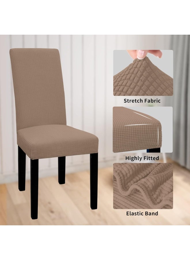 أغطية كراسي الطعام، طقم من 6 قطع، أغطية كراسي سباندكس قابلة للإزالة، أغطية مقاعد كراسي المطبخ قابلة للتمدد، مناسبة لغرفة الطعام والفنادق والمناسبات (yt-4) - Image 5