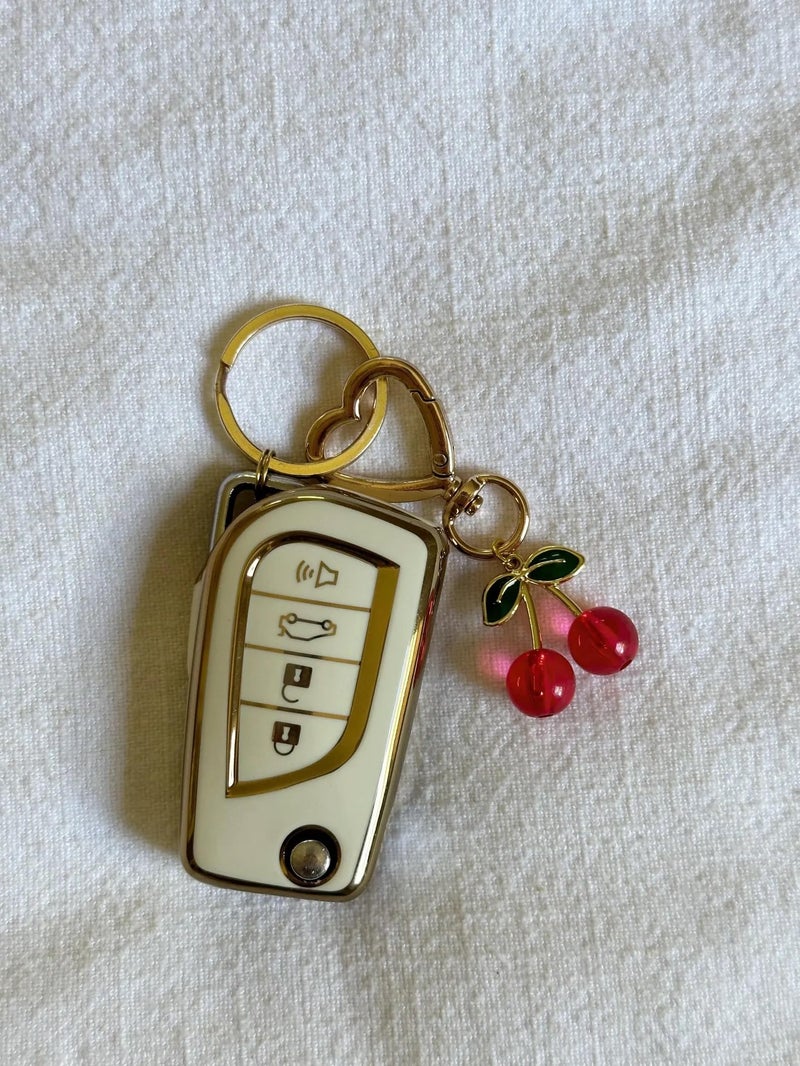 Agromusk Cute Cherry Keychain,Kawaii Cherry Bag Purse Charms for Women Car Keys Decor Gifts Stuff Accessories (Red) - Image 5