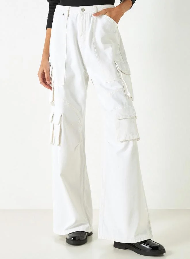 لي كوبر بنطلون كارجو سادة واسع الساقين من لي كوبر