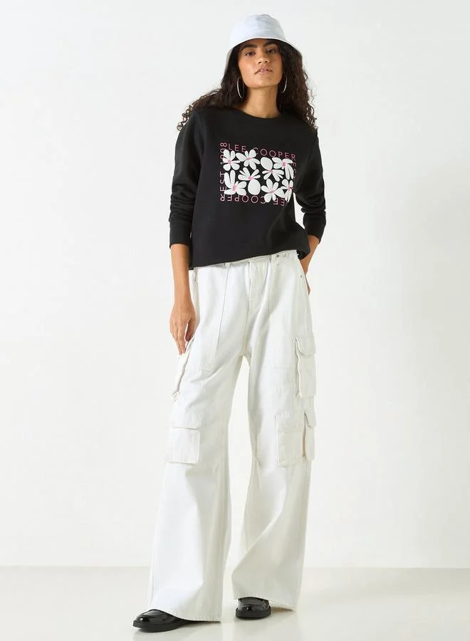 لي كوبر بنطلون كارجو سادة واسع الساقين من لي كوبر