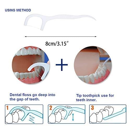 SVShoperzone 3 in 1 Tooth Cleaning Dental Floss Toothpicks Plastic Set for Clean Teeth Fresh Breath and Healthy Gums, Oral Care Floss Toothpick Cleaner With Handle Flosser For Thread Teeth (50) - Image 5