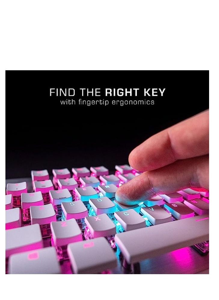 ROCCAT - ROCCAT Vulcan TKL Pro PC USB-C Gaming Keyboard, Linear Optical Titan Switch, AIMO RGB Lighting, Tenkeyless Mechanical Feel Speed Keystroke, Low Profile Ergonomic Design for Wrist Rest Support, White - Image 1