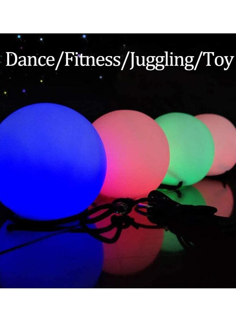 KASTWAVE 2 Pack LED Poi Ball, Adjustable Strap, Glow Balls Soft Glow, Light Up LED 9 Modes, Spinning Poi Toy for Beginner & Professional, Juggling Thrown Ball Multi Color, Spinning LED Light Up Toy - Image 5