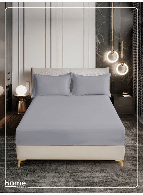 Bedding Fitted Sheet - Fits 120x200 Cm Bed For Twin Bed 2 Pcs (1 Fitted Sheet and 1 Pillowcase) - 30 Cm Deep Pocket - Solid Bed Sheet