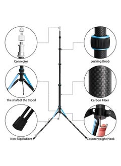 FOSOTO 87inch Photography Tripod Light Stand Carbon Fiber Lightweight Photographic Stand Compact for Photo Studio Equipment Softbox Umbrella Shooting Video Filming Speedlight  - Image 2