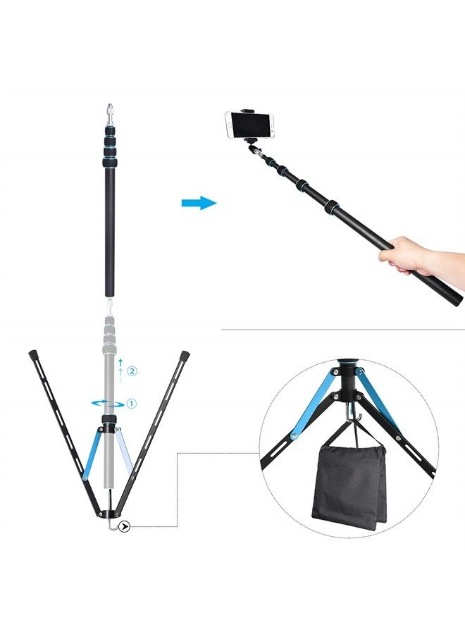 FOSOTO 87inch Photography Tripod Light Stand Carbon Fiber Lightweight Photographic Stand Compact for Photo Studio Equipment Softbox Umbrella Shooting Video Filming Speedlight  - Image 1