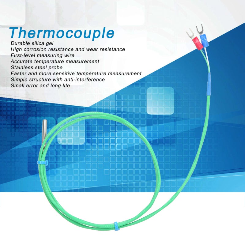 Temperature Probe: 304 Stainless Steel Probe, Fast Sensitive Temperature Measurement - Anti-interference, Accurate Readings, Silicone Line for Chemical Petroleum Water Conservancy Industries - Image 2
