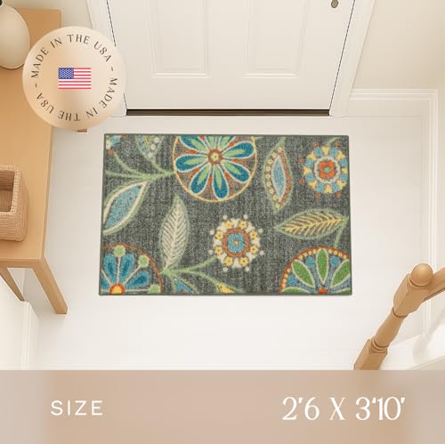 Maples Rugs Reggie Floral Kitchen Rugs Non Skid Accent Area Carpet [Made in USA], Multi, 2'6 x 3'10 - Image 3