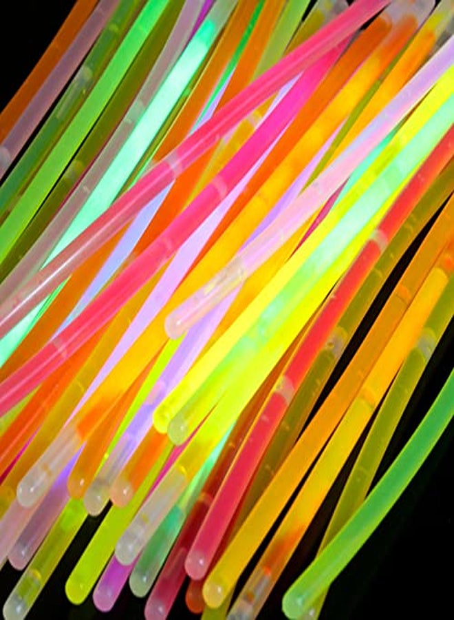 Generic V_GS-Mix 8" Inch Sticks Packs Bracelets Necklaces Neon Light Fluorescent 50 Pieces Glow-in-The-Dark Fun Party Accessory, Multi Colour - Image 1