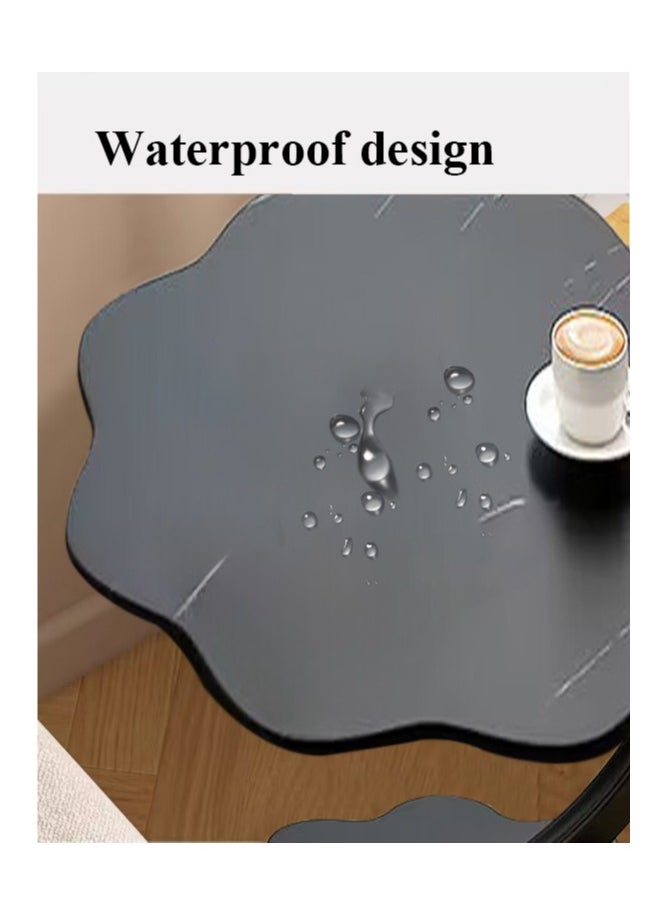 XiuWoo - Flower Shaped Nordic Style C Shaped End Table Snack Side Table Wood-based Panel Table end Edge Sofa Table Modern Minimalist Sofa Coffee Laptop Table for Living Room Bedroom Office Balcony - Image 1