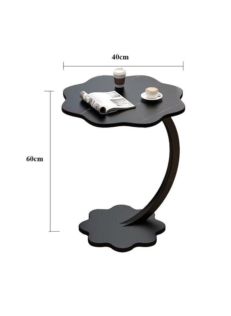 XiuWoo - Flower Shaped Nordic Style C Shaped End Table Snack Side Table Wood-based Panel Table end Edge Sofa Table Modern Minimalist Sofa Coffee Laptop Table for Living Room Bedroom Office Balcony - Image 1