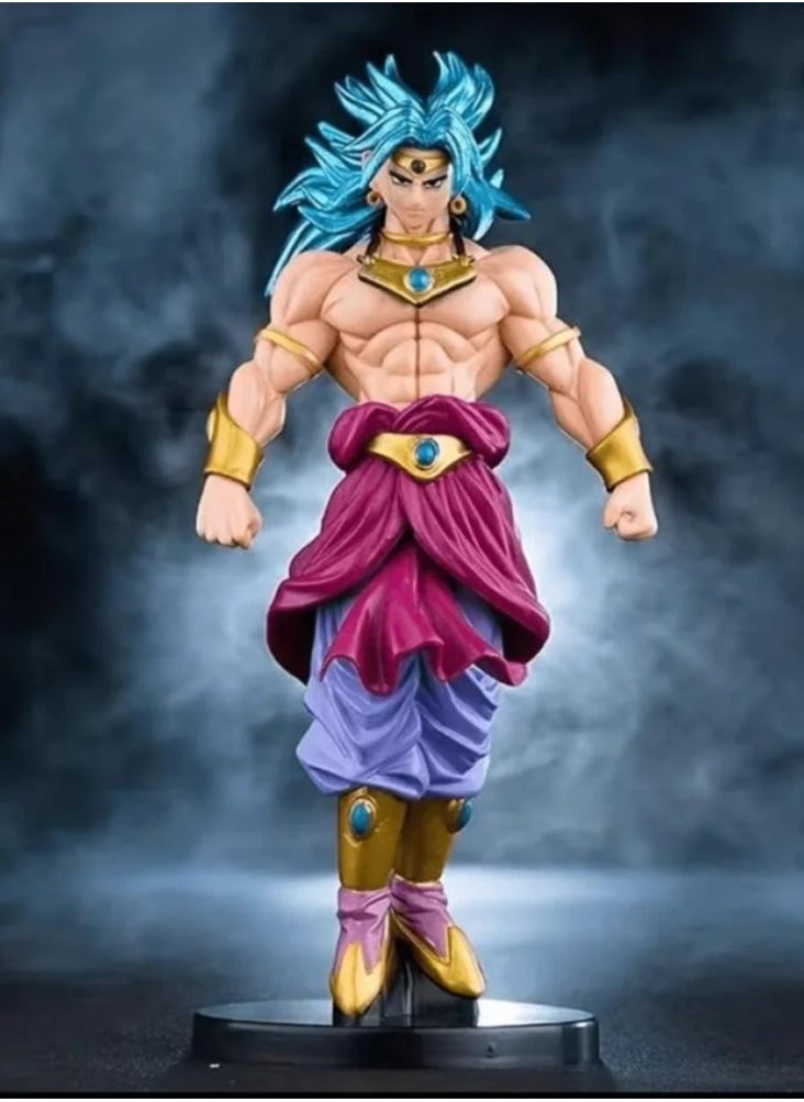 Toy Dragon Ball Super Saiyan Blue Hair Broli Action Figure, Super Saiyan Broli Model Toy, Anime Realistic Model Ornament, Super Collectible Model Statue Anime Figure Toy 19.5cm  - Image 1