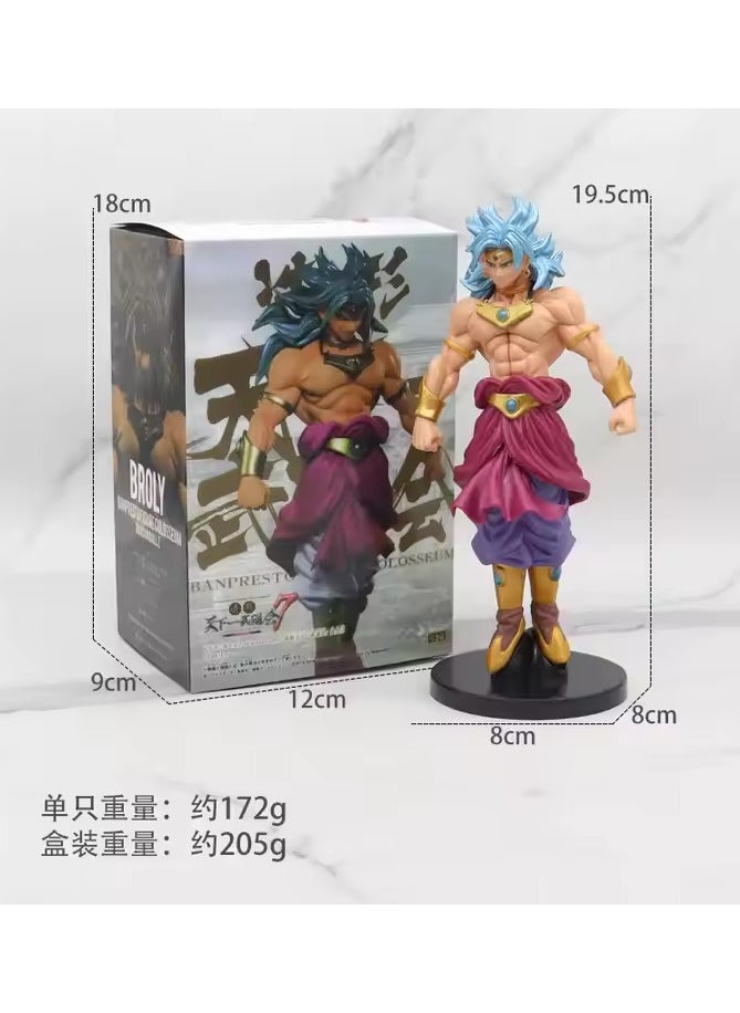 Toy Dragon Ball Super Saiyan Blue Hair Broli Action Figure, Super Saiyan Broli Model Toy, Anime Realistic Model Ornament, Super Collectible Model Statue Anime Figure Toy 19.5cm  - Image 3