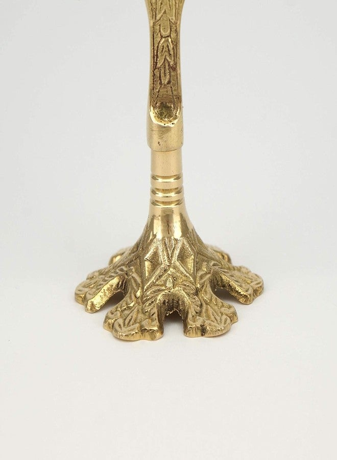 BlessedMart Ornate Brass Standing Cross - Table Altar Blessing Crucifix, Church Liturgical, Home Altar, Prayer Corner, Height 5.11 inch - Image 4