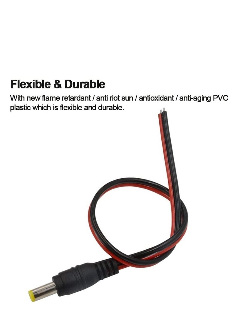 RACO DC Power Pigtail Cable Adapter Connectors for CCTV Surveillance Video LED Lighting - 6pcs (Male Connector) - Image 5