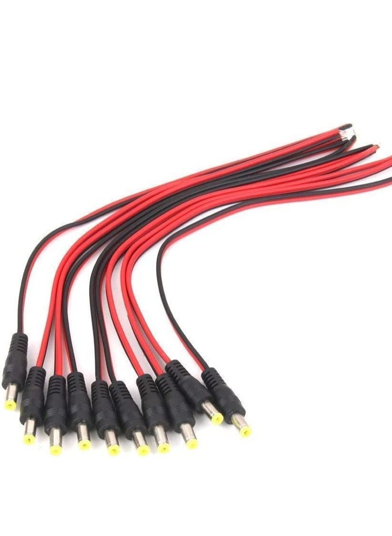 RACO DC Power Pigtail Cable Adapter Connectors for CCTV Surveillance Video LED Lighting - 6pcs (Male Connector) - Image 2