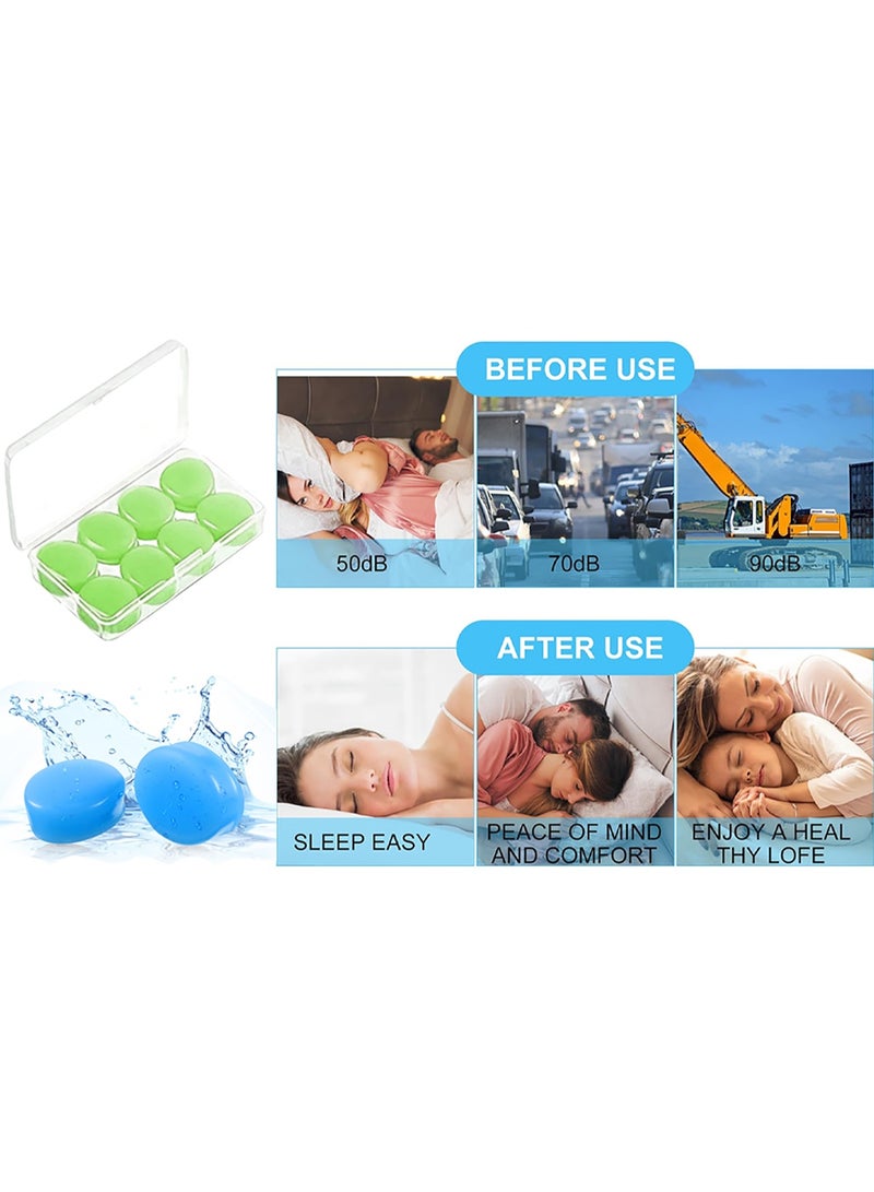 KIIUMI 16 Pcs Reusable Silicone Ear Plugs Waterproof Noise Cancelling Earplugs Soft Moldable Earplugs with Case for Sleeping Studying Swimming Airplanes Concerts  - Image 4