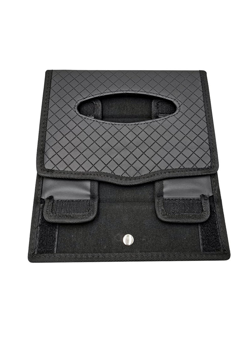 Car Tissue Holder Box Large-capacity Auto Folding Tissue Dispenser for Dashboard Armrest Office Home Desk -Black 1 Piece - Image 4