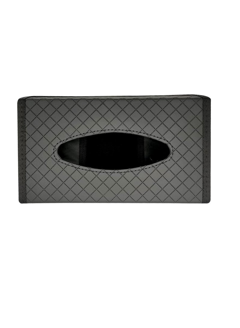 Car Tissue Holder Box Large-capacity Auto Folding Tissue Dispenser for Dashboard Armrest Office Home Desk -Black 1 Piece - Image 2