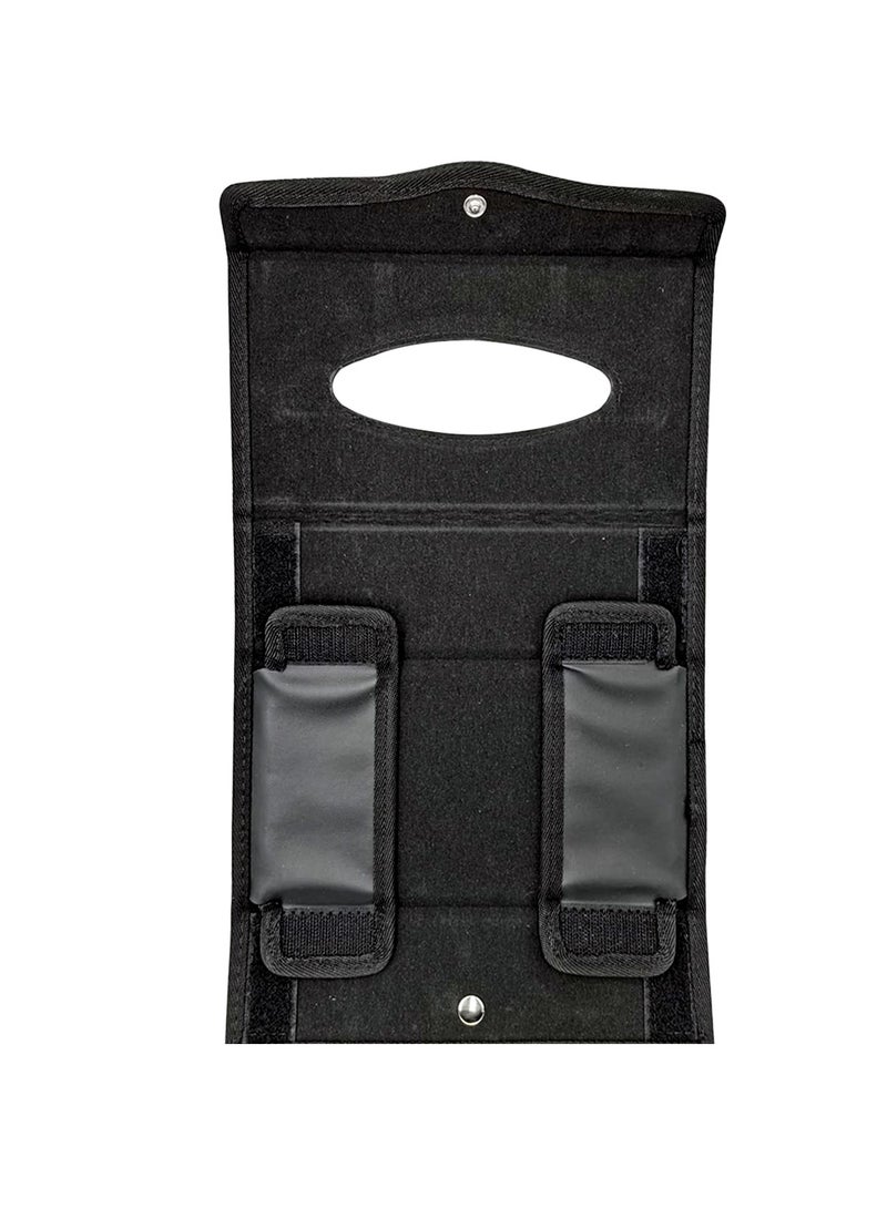 Car Tissue Holder Box Large-capacity Auto Folding Tissue Dispenser for Dashboard Armrest Office Home Desk -Black 1 Piece - Image 3