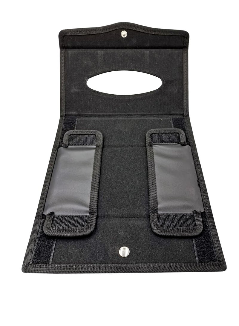 Car Tissue Holder Box Large-capacity Auto Folding Tissue Dispenser for Dashboard Armrest Office Home Desk -Black 1 Piece - Image 5