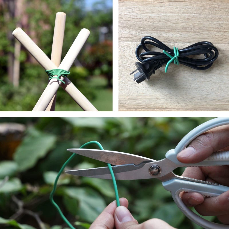 PGarden-EZ Plant Ties - 32.8ft Soft Twist Ties Green TPR Garden Ties Supply, for Supporting Plants Tomatoes Office Home Organizing - Image 3