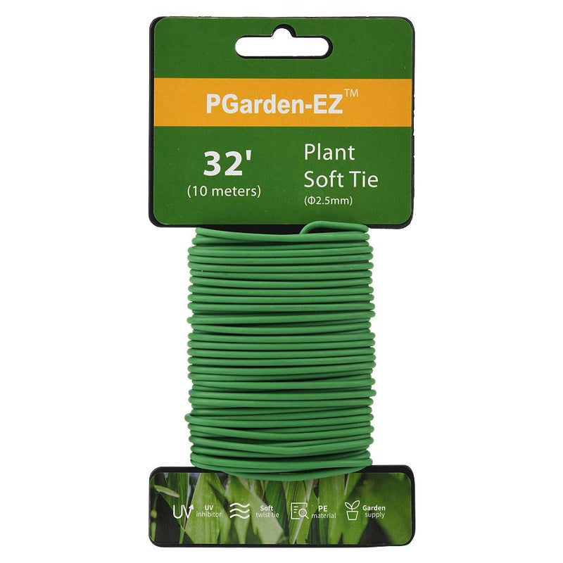 PGarden-EZ Plant Ties - 32.8ft Soft Twist Ties Green TPR Garden Ties Supply, for Supporting Plants Tomatoes Office Home Organizing - Image 1