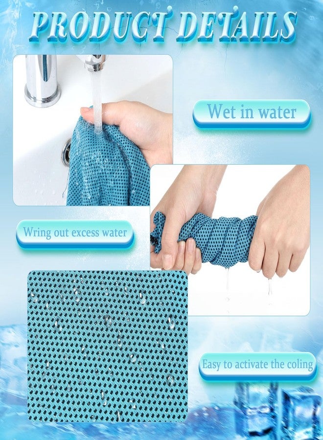 Honoson 10 Pcs Cooling Towels for Neck and Face, 47"x12" Sports Breathable Ice Towels Microfiber Chilly Sweat Rags with Portable Bottle for Gym Golf Athletes Yoga Workout Hot Weather (Light Blue) - Image 3