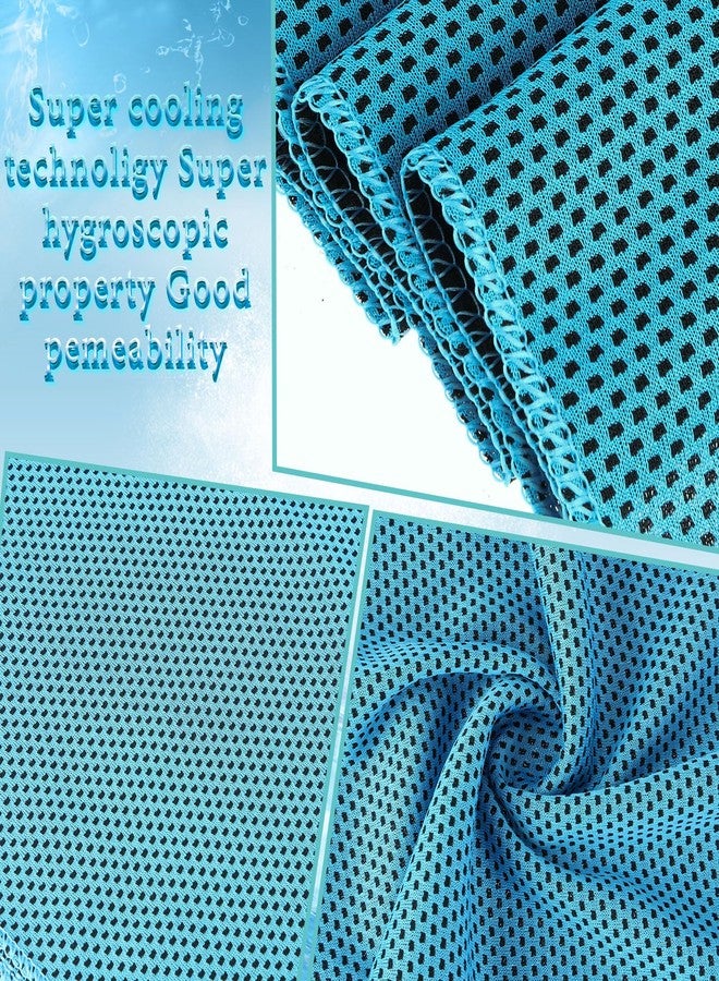 Honoson 10 Pcs Cooling Towels for Neck and Face, 47"x12" Sports Breathable Ice Towels Microfiber Chilly Sweat Rags with Portable Bottle for Gym Golf Athletes Yoga Workout Hot Weather (Light Blue) - Image 5