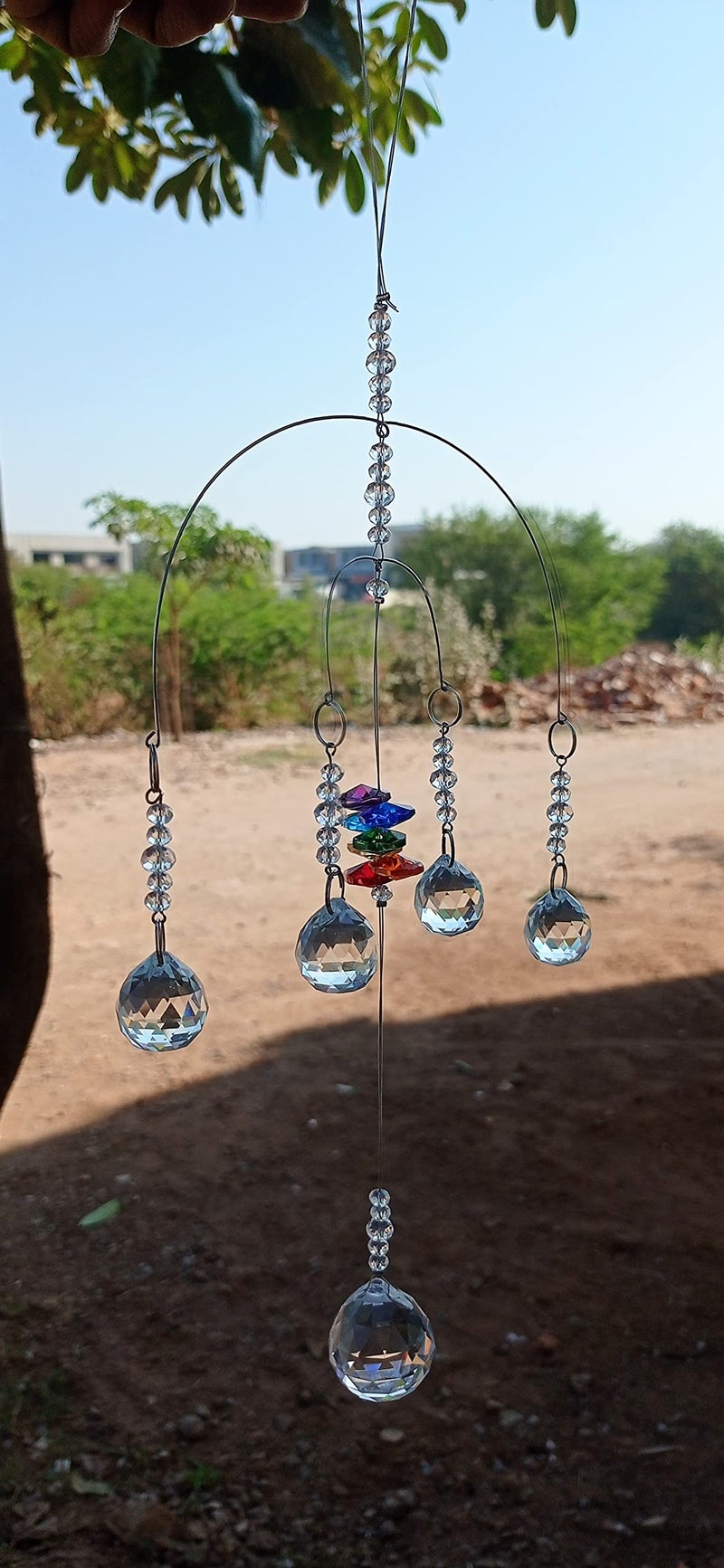 GANE-SHLIGHTS GL Sparkling K9 Crystal Glass Crystal Car Hanging Rainbow Suncatcher Beautiful Balcony Garden Hanging Ornament A3 - Image 3