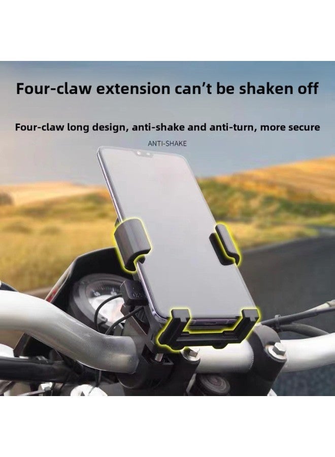 Riding Motorcycle Mobile Phone Bracket Suitable For Rider Navigation Electric Car Bicycle Mobile Phone Bracket Manufacturers Wholesale-Color:C2 Rearview Mirror Model-black