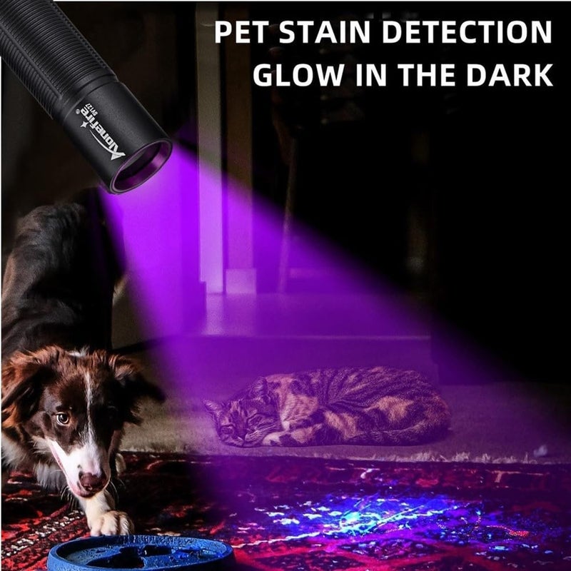 ALONEFIRE SV127 Mini 365nm UV Flashlight USB C Rechargeable Blacklight Woods Lamp Money Detector Black Light for Pet Urine Detector, Minerals, Rocks, AC Leaks with Built-in Battery - Image 4
