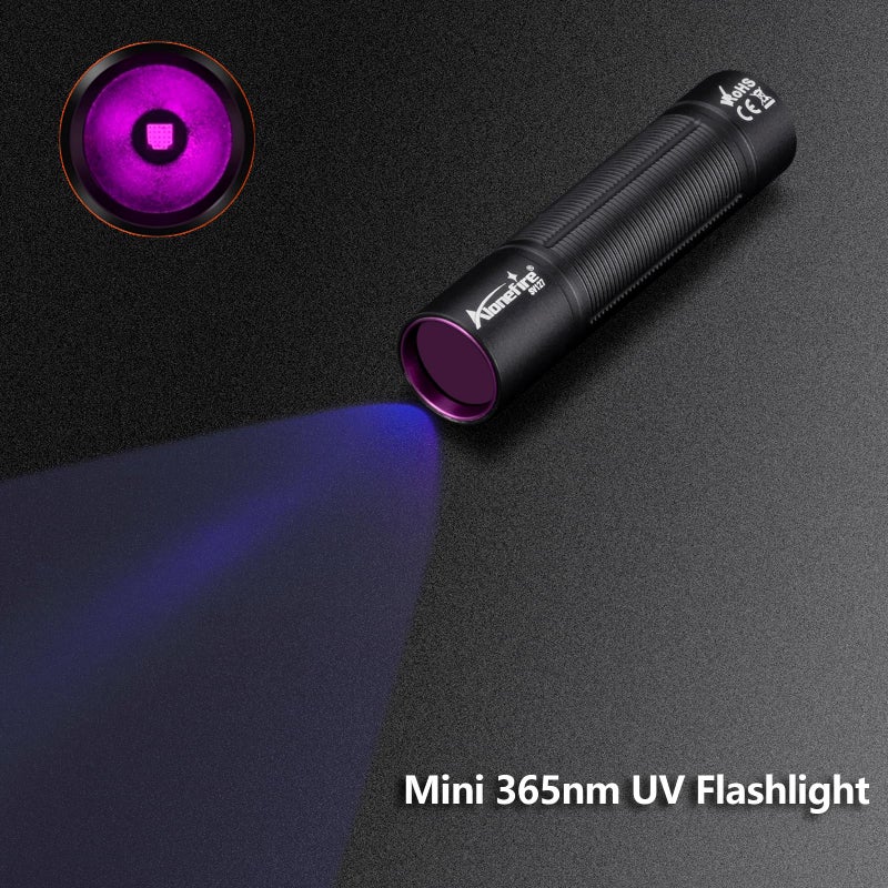 ALONEFIRE SV127 Mini 365nm UV Flashlight USB C Rechargeable Blacklight Woods Lamp Money Detector Black Light for Pet Urine Detector, Minerals, Rocks, AC Leaks with Built-in Battery - Image 3