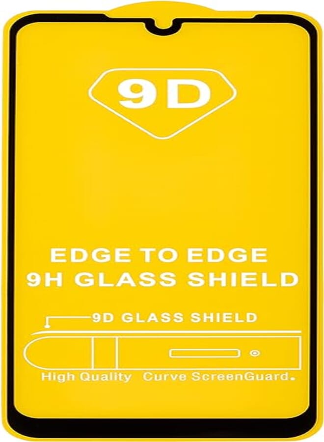 9H 9D Glass Screen Protector Edge to Edge Full Glue for Xiaomi Redmi Note 7 - Black