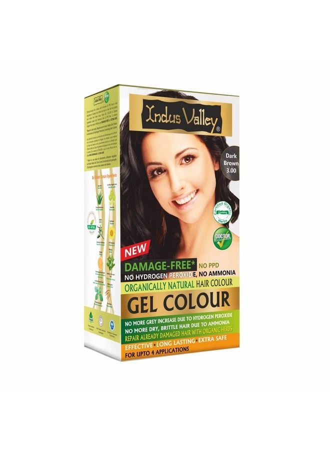 Indus Valley Natural Organic Damage Free Permanent Gel Hair Color Ammonia Free Vegan Cruelty Free Up To 100% Gray Coverage Doctor Recommended Bio Natural Certified Dark Brown 3.0 20Gram200Ml Pack Of 1 - Image 1