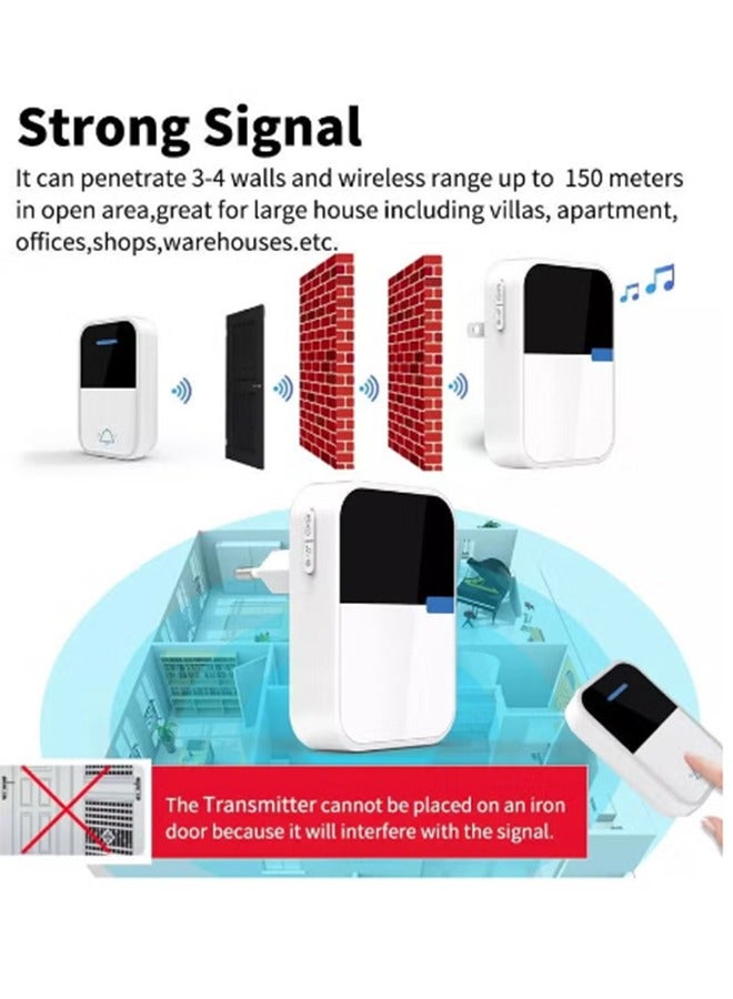 Halamine Wireless doorbell, self-powered, no batteries required, cordless doorbell kit, 150M range - Image 5
