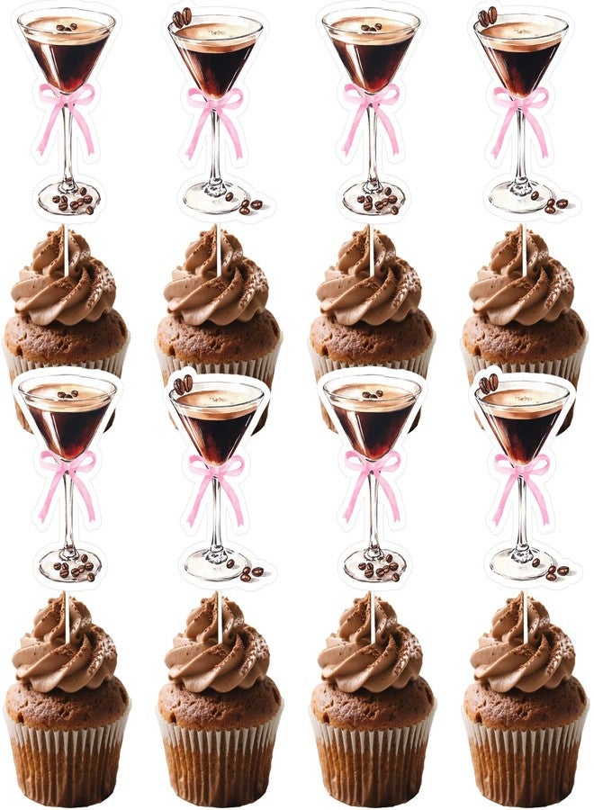 Blisstock 36Pcs A Tiny Bit Older Martini Theme Cupcake Topper Espresso Martini Birthday Decorations Love is Brewing Bridal Shower Decor for Women Espresso Martini Bachelorette Party Birthday Party Supplies - Image 1